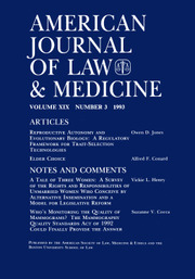 American Journal of Law & Medicine Volume 19 - Issue 3 -