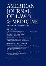 American Journal of Law & Medicine Volume 19 - Issue 4 -