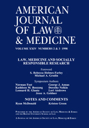 American Journal of Law & Medicine Volume 24 - Issue 2-3 -