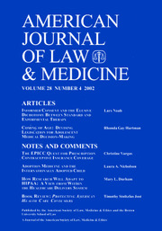 American Journal of Law & Medicine Volume 28 - Issue 4 -