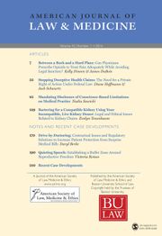 American Journal of Law & Medicine Volume 42 - Issue 1 -