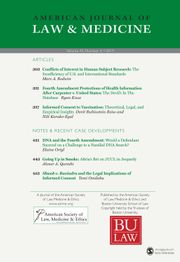 American Journal of Law & Medicine Volume 45 - Issue 4 -