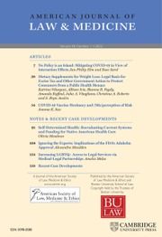 American Journal of Law & Medicine Volume 48 - Issue 1 -