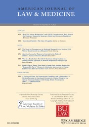 American Journal of Law & Medicine Volume 49 - Issue 4 -