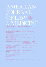American Journal of Law & Medicine Volume 4 - Issue 3 -