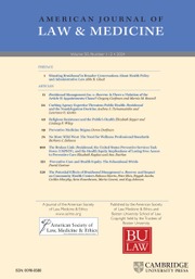 American Journal of Law & Medicine Volume 50 - Issue 1-2 -