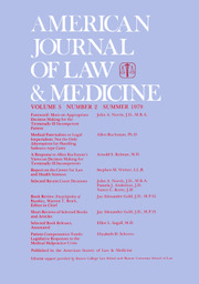 American Journal of Law & Medicine Volume 5 - Issue 2 -