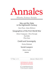 Annales. Histoire, Sciences Sociales - English Edition Volume 71 - Issue 1 -