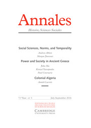 Annales. Histoire, Sciences Sociales - English Edition Volume 71 - Issue 3 -