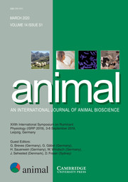 animal Volume 14 - Issue S1 -  XIIIth International Symposium on Ruminant Physiology (ISRP 2019), 3-6 September 2019, Leipzig, Germany