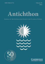 Antichthon Volume 50 - Issue  -