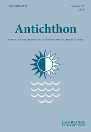 Antichthon Volume 52 - Issue  -