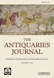 The Antiquaries Journal Volume 92 - Issue  -