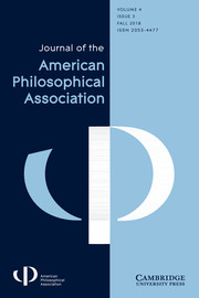 Journal of the American Philosophical Association Volume 4 - Issue 3 -