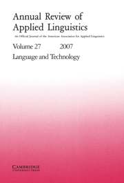 Annual Review of Applied Linguistics Volume 27 - Issue  -