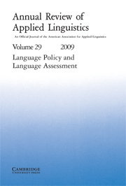Annual Review of Applied Linguistics Volume 29 - Issue  -