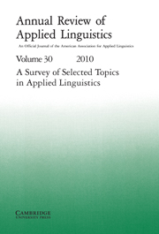 Annual Review of Applied Linguistics Volume 30 - Issue  -