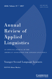 Annual Review of Applied Linguistics Volume 37 - Issue  -