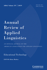 Annual Review of Applied Linguistics Volume 39 - Issue  -