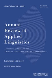 Annual Review of Applied Linguistics Volume 43 - Issue  -