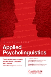 Applied Psycholinguistics Volume 34 - Issue 5 -
