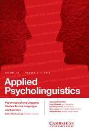 Applied Psycholinguistics Volume 35 - Issue 1 -