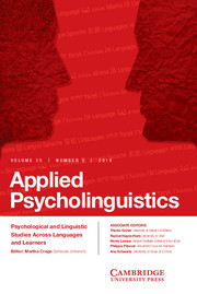 Applied Psycholinguistics Volume 35 - Special Issue5 -