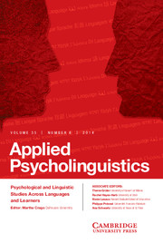Applied Psycholinguistics Volume 35 - Issue 6 -