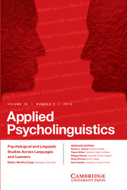 Applied Psycholinguistics Volume 36 - Issue 3 -