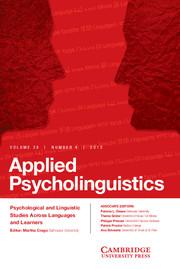 Applied Psycholinguistics Volume 36 - Issue 4 -