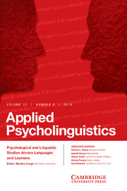 Applied Psycholinguistics Volume 37 - Issue 4 -
