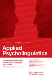 Applied Psycholinguistics Volume 37 - Issue 6 -