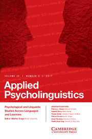 Applied Psycholinguistics Volume 38 - Issue 5 -