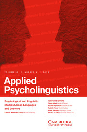 Applied Psycholinguistics Volume 39 - Issue 4 -