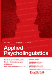 Applied Psycholinguistics Volume 40 - Issue 2 -