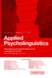 Applied Psycholinguistics Volume 40 - Issue 3 -