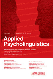 Applied Psycholinguistics Volume 40 - Issue 6 -