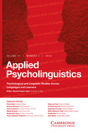 Applied Psycholinguistics Volume 41 - Issue 2 -