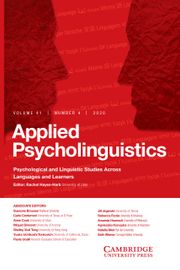 Applied Psycholinguistics Volume 41 - Issue 4 -