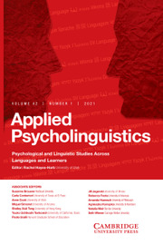 Applied Psycholinguistics Volume 42 - Issue 1 -