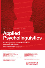 Applied Psycholinguistics Volume 42 - Issue 6 -