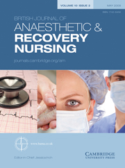 British Journal of Anaesthetic & Recovery Nursing Volume 10 - Issue 2 -