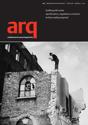 arq: Architectural Research Quarterly Volume 16 - Issue 3 -