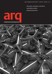 arq: Architectural Research Quarterly Volume 16 - Issue 4 -