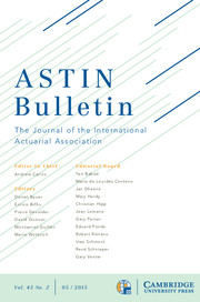 ASTIN Bulletin: The Journal of the IAA Volume 45 - Issue 2 -