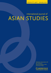 International Journal of Asian Studies Volume 18 - Issue 1 -