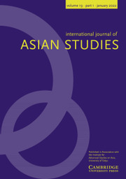 International Journal of Asian Studies Volume 19 - Issue 1 -