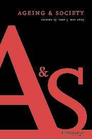 Ageing & Society Volume 23 - Issue 3 -
