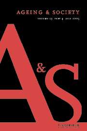 Ageing & Society Volume 23 - Issue 4 -