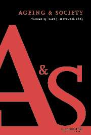 Ageing & Society Volume 23 - Issue 5 -